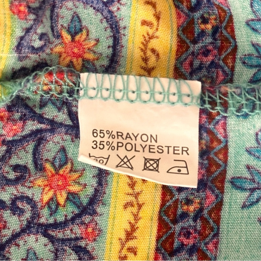 Queral Boho Floral Women’s Dress Turquoise, Pink Yellow Sundress Medium - Picture 6 of 7